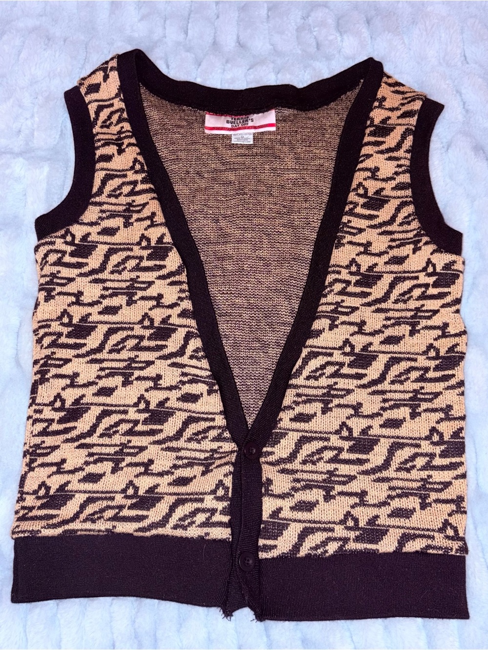 Ferris Bueller’s Day Off Iconic Knit Costume Sweater Vest - Medium